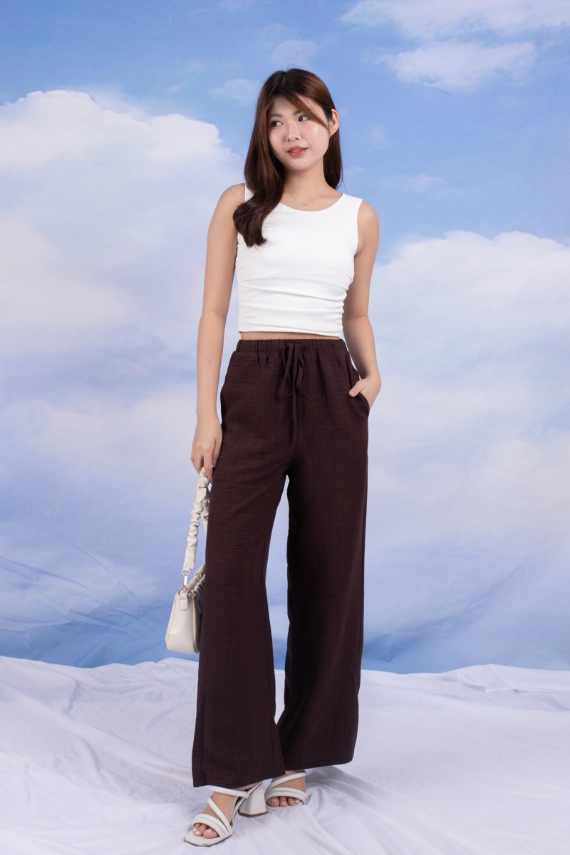 Umber Wide-Leg Pants in Mocha