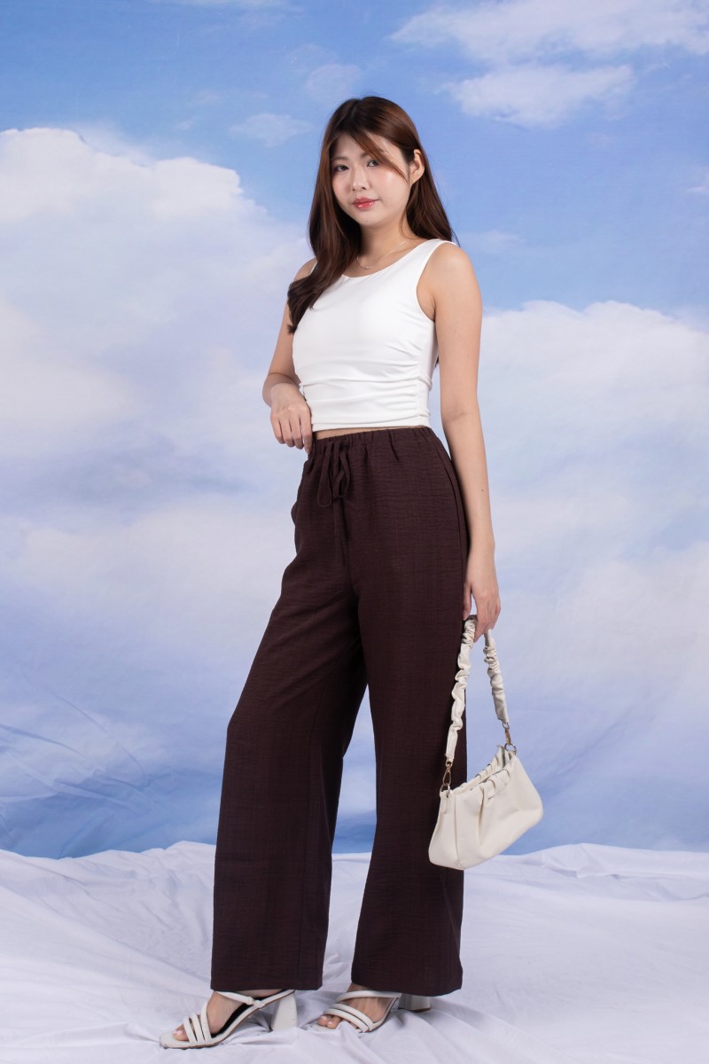 Umber Wide-Leg Pants in Mocha