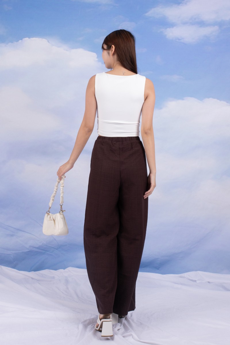 Umber Wide-Leg Pants in Mocha