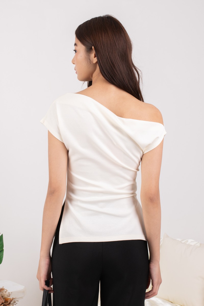 RESTOCK: Swanline Off-Shoulder Top in Cream