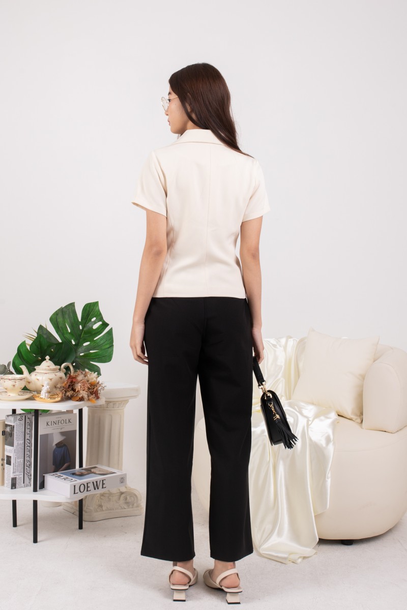 Yvaine Tailored Blazer Top in Cream