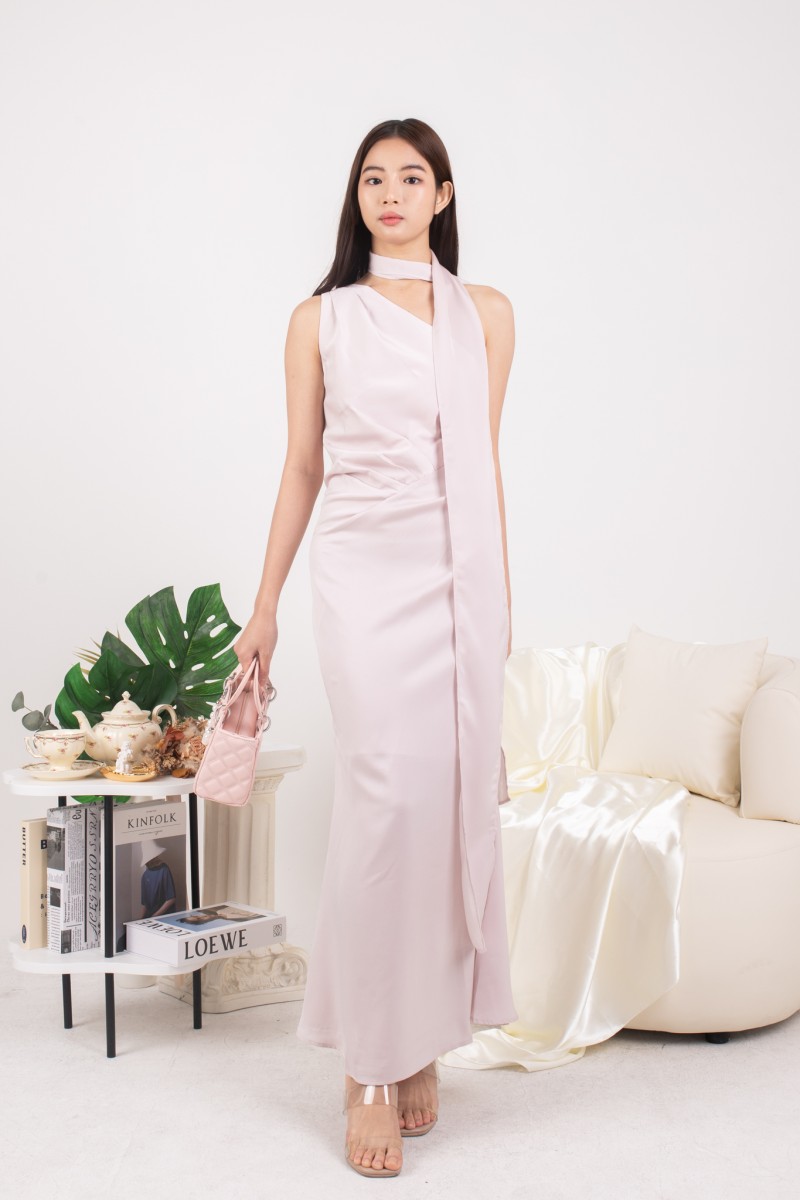 Rosavelle Drape Gown in Pink