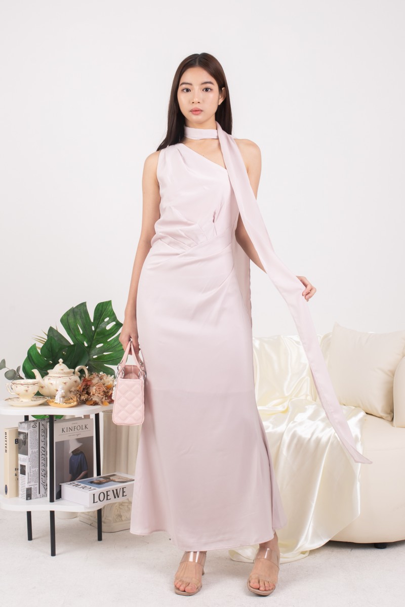 Rosavelle Drape Gown in Pink