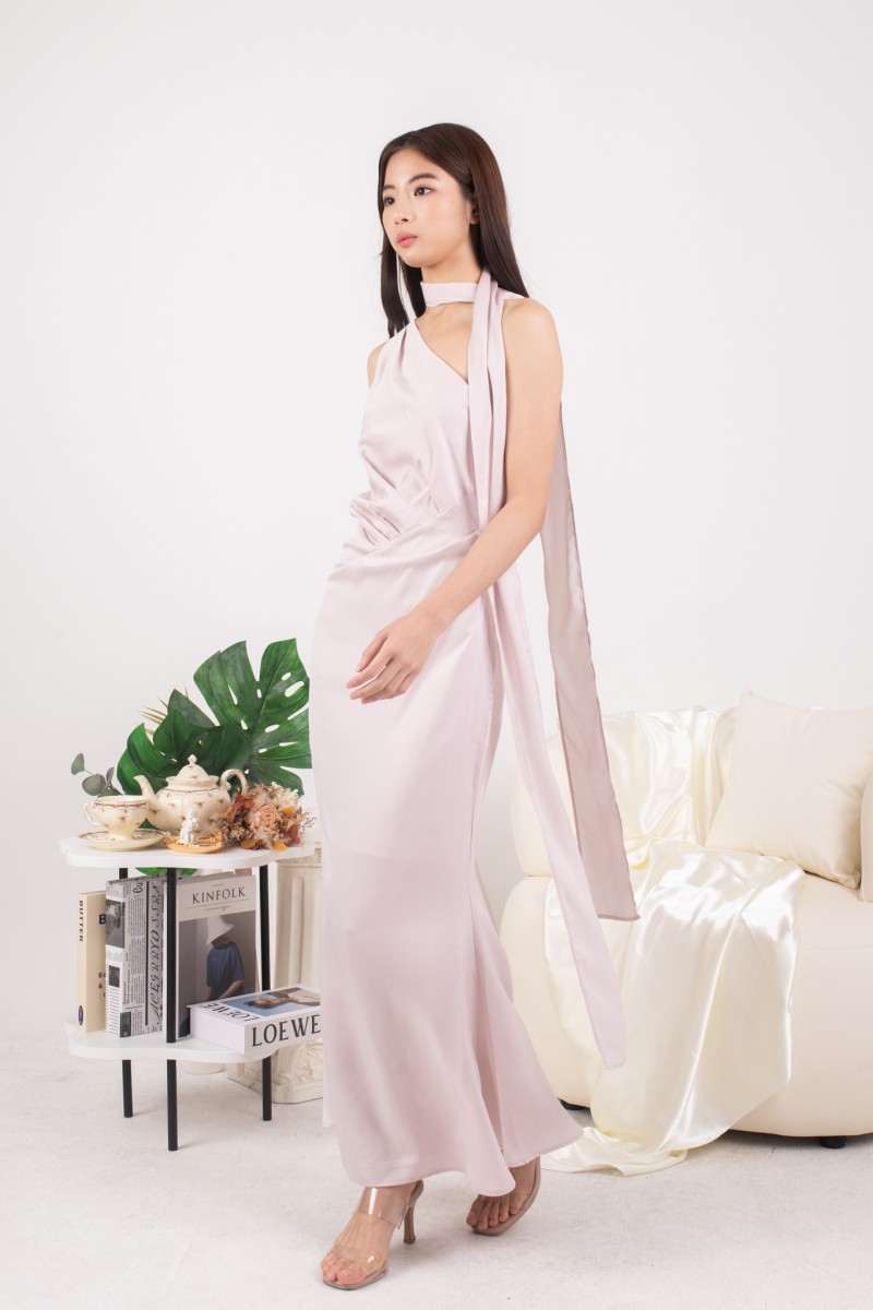 Rosavelle Drape Gown in Pink