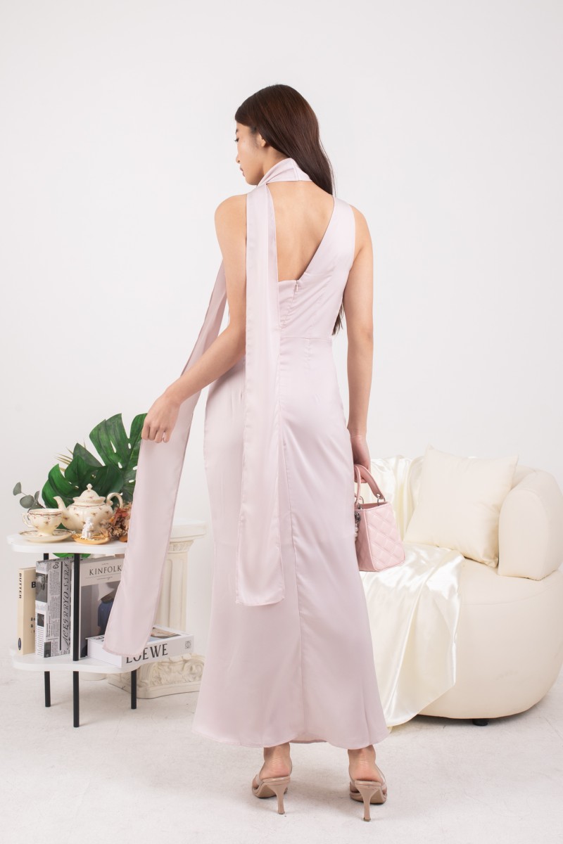 Rosavelle Drape Gown in Pink