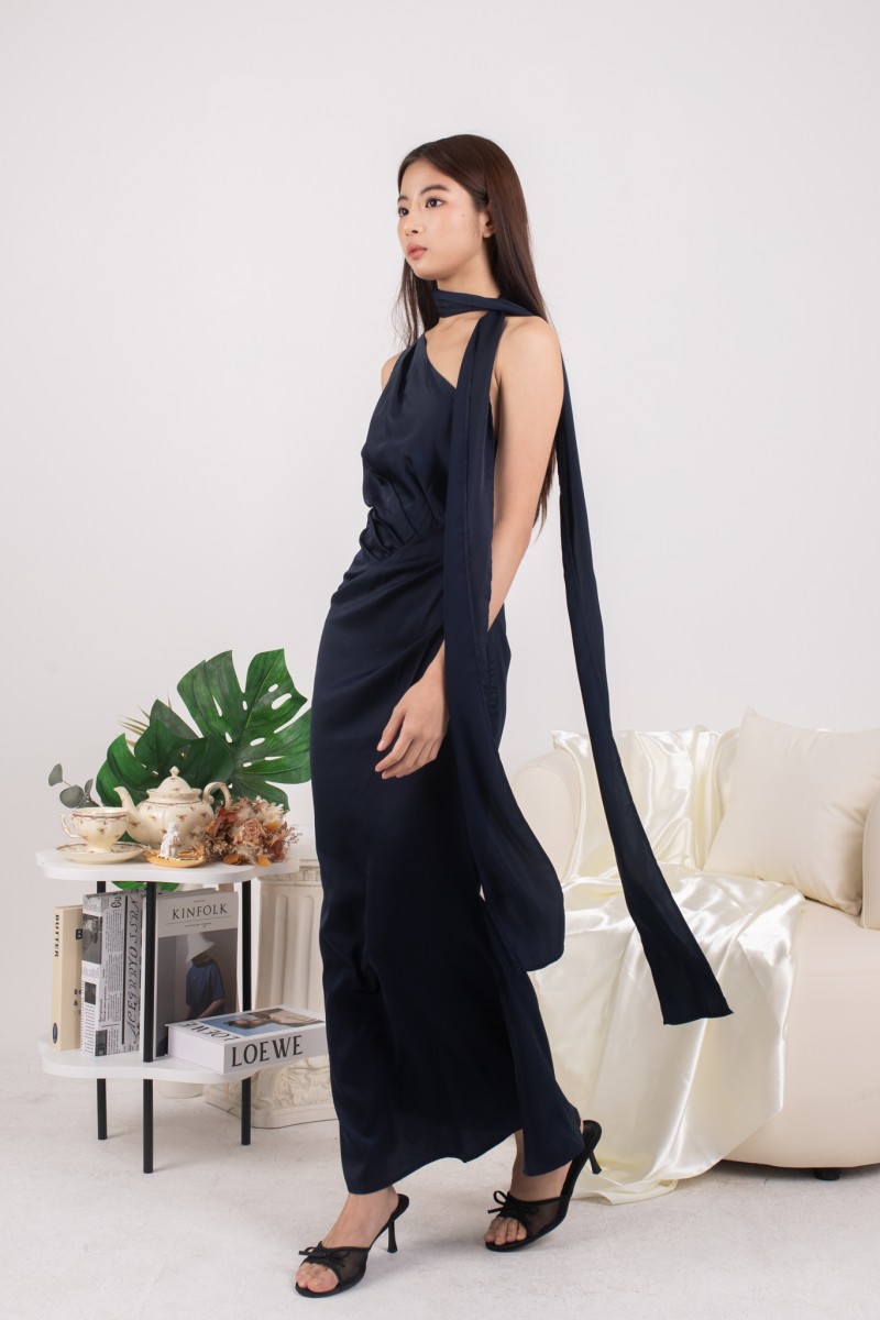 Rosavelle Drape Gown in Navy