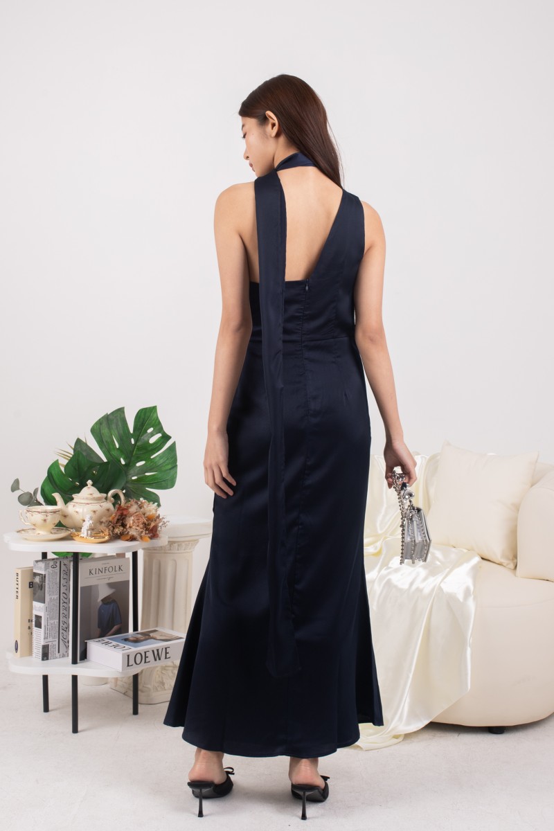 Rosavelle Drape Gown in Navy