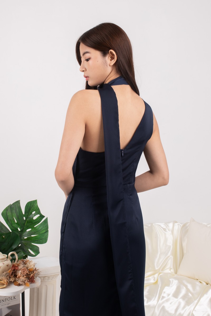 Rosavelle Drape Gown in Navy