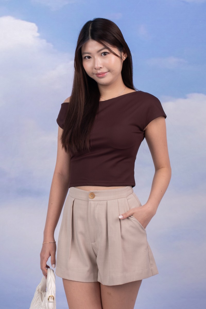 RESTOCK4: Finlay Side Twist Top in Mocha