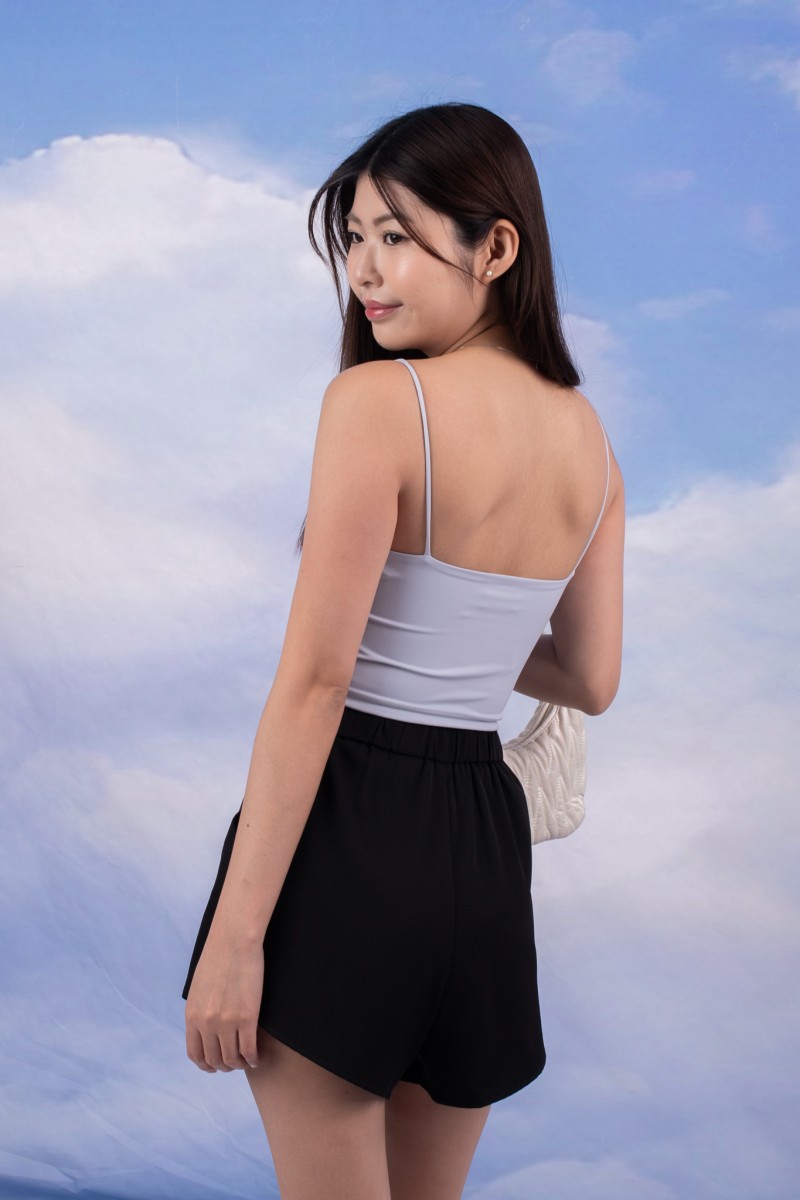 RESTOCK4: Erin Pleated Flare Shorts in Black