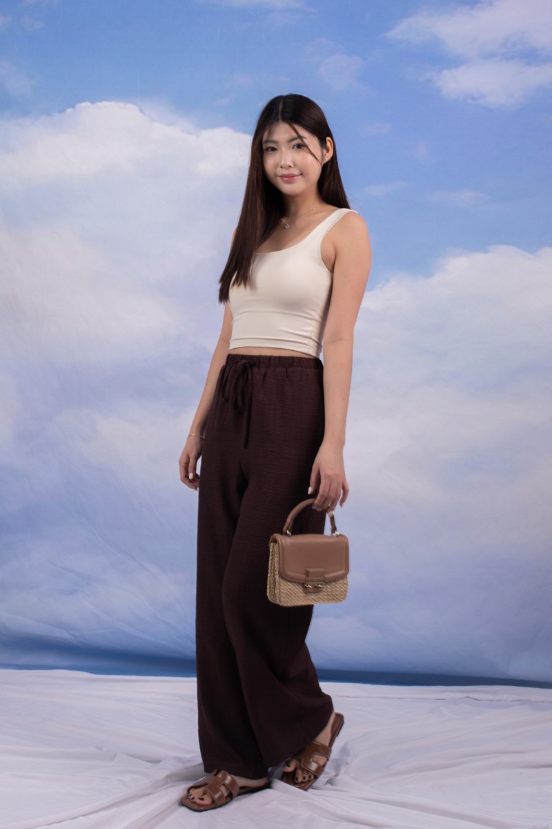 RESTOCK4: Icon Square Neck Padded Top in Cream
