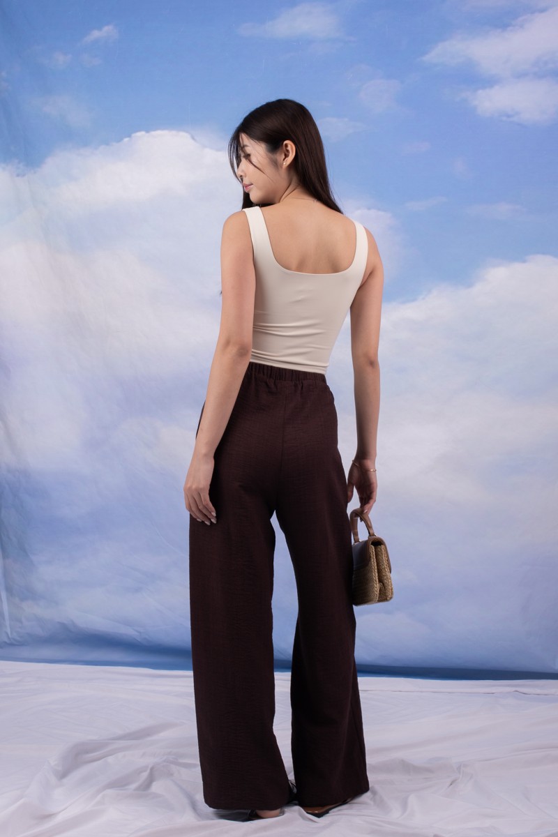 RESTOCK4: Icon Square Neck Padded Top in Cream