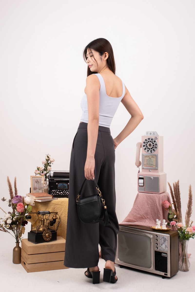 Kyer Button Tailored Pants in Gunmetal