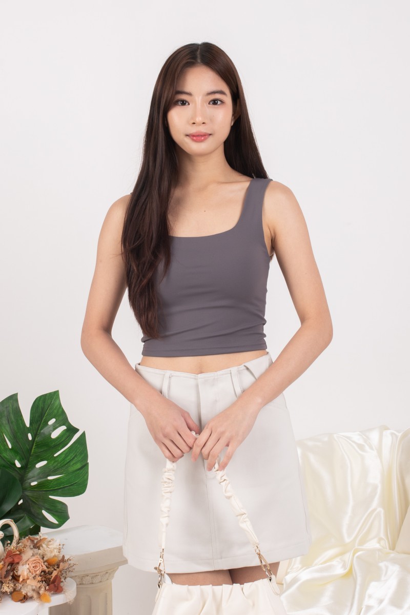 Meridian Denim Mini Skirt in Cream