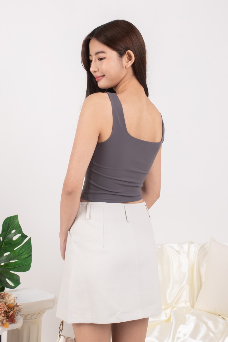 Meridian Denim Mini Skirt in Cream