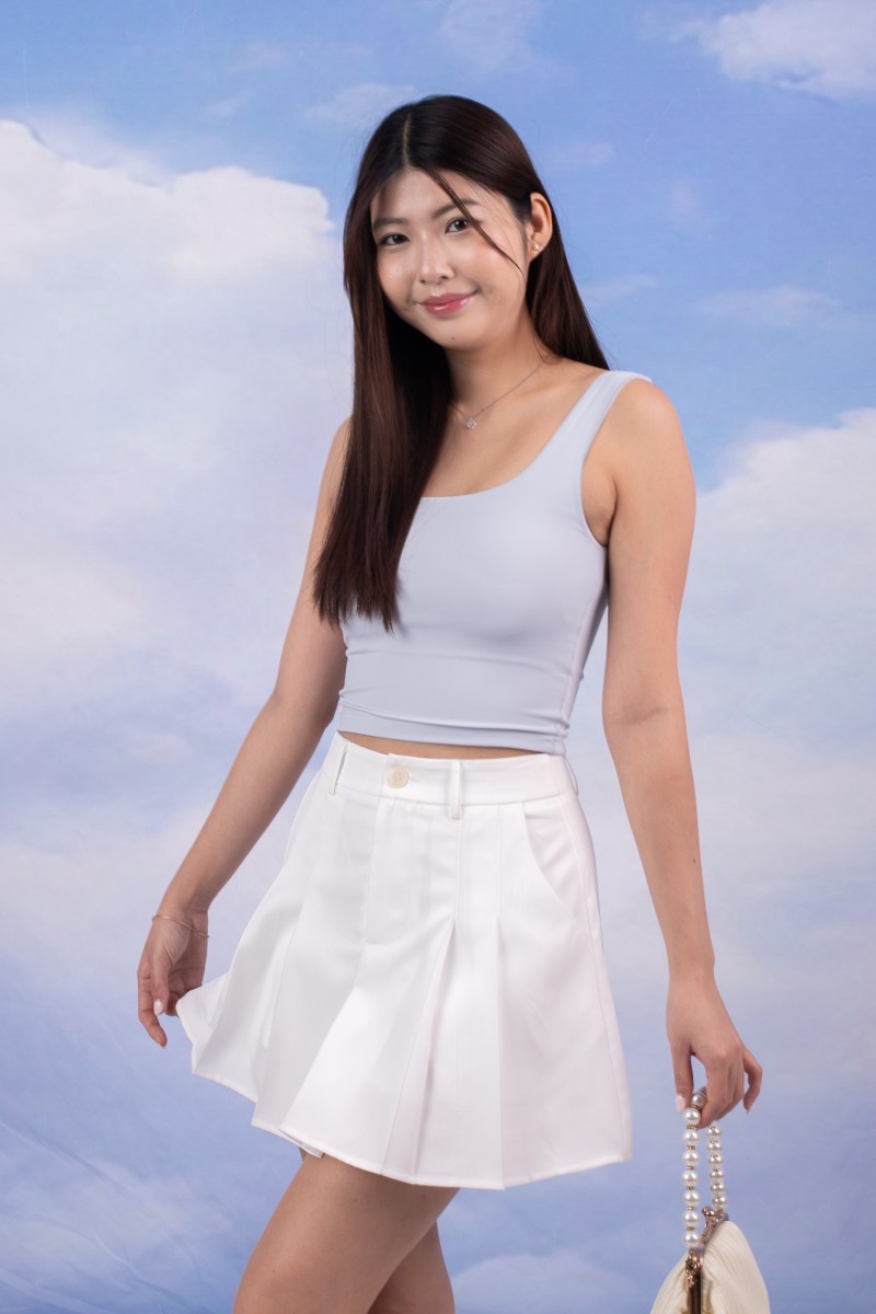 BACKORDERS5: Icon Square Neck Padded Top in Blue