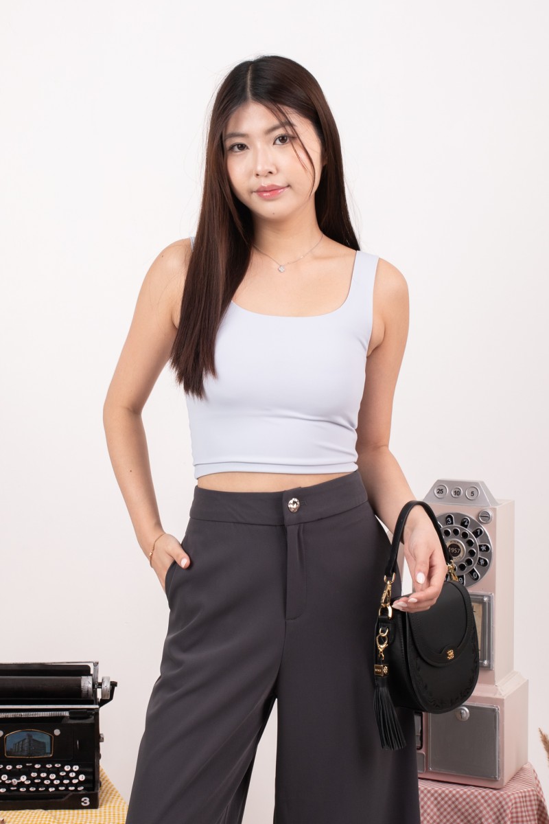 BACKORDERS5: Icon Square Neck Padded Top in Blue