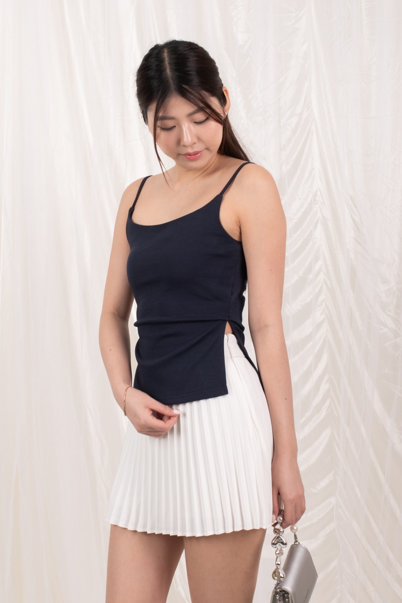 Sovern Reversible Ruched Top in Navy