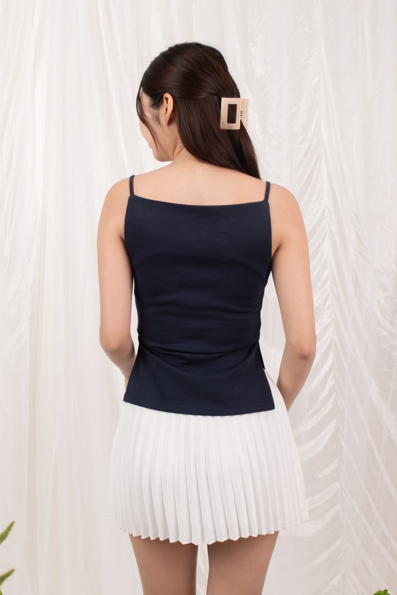 Sovern Reversible Ruched Top in Navy
