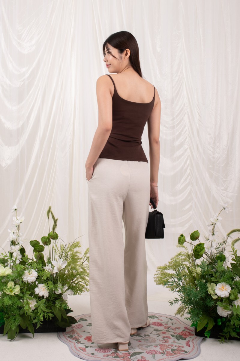 Sovern Reversible Ruched Top in Mocha