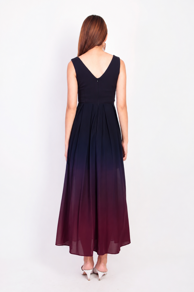Jazreel Ombre Maxi Dress in Navy