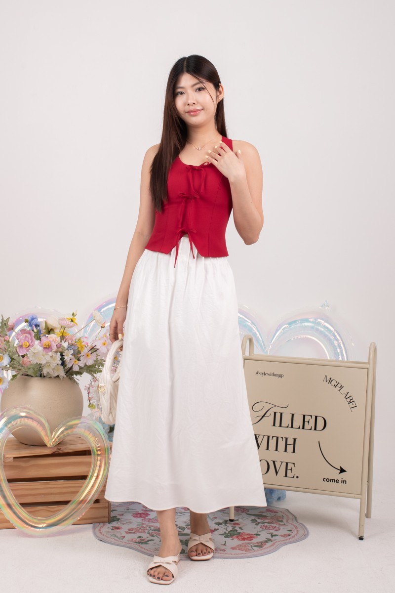Floris Flowy Skirt in White