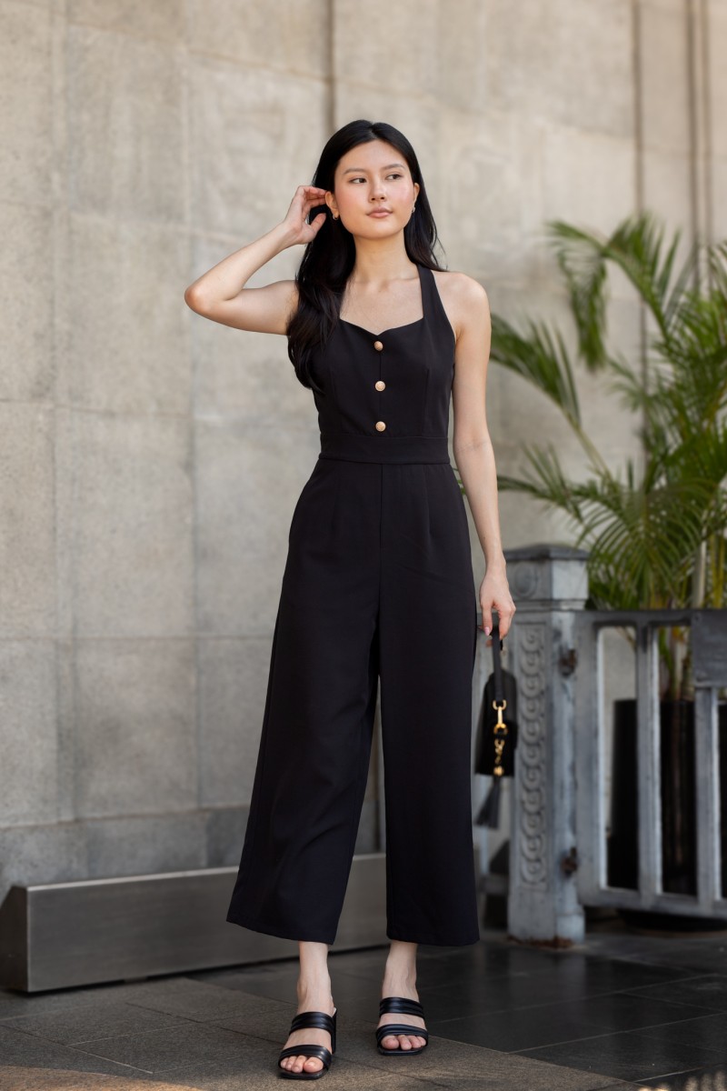 Noir Halter Jumpsuit in Black
