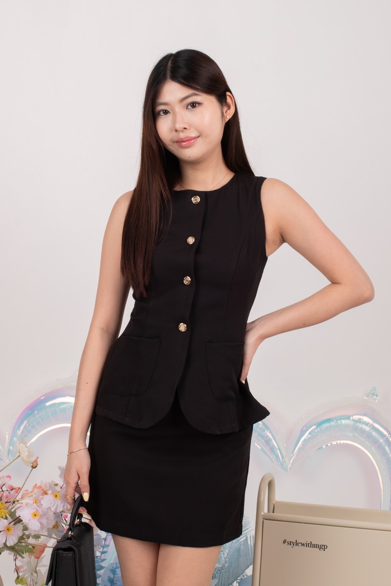 Vivelle Pocket Dress in Black