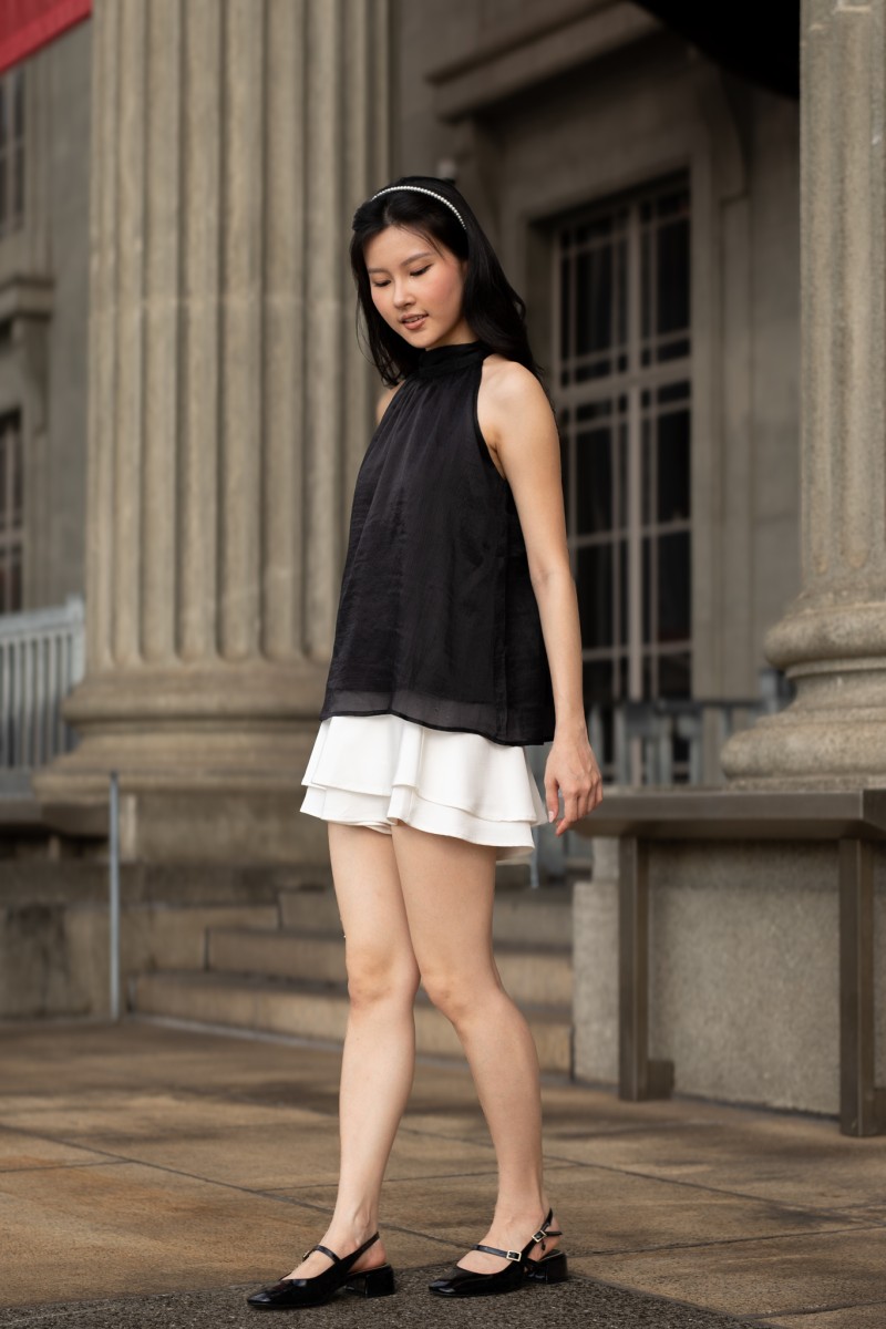 Amora Ribbon Top in Black