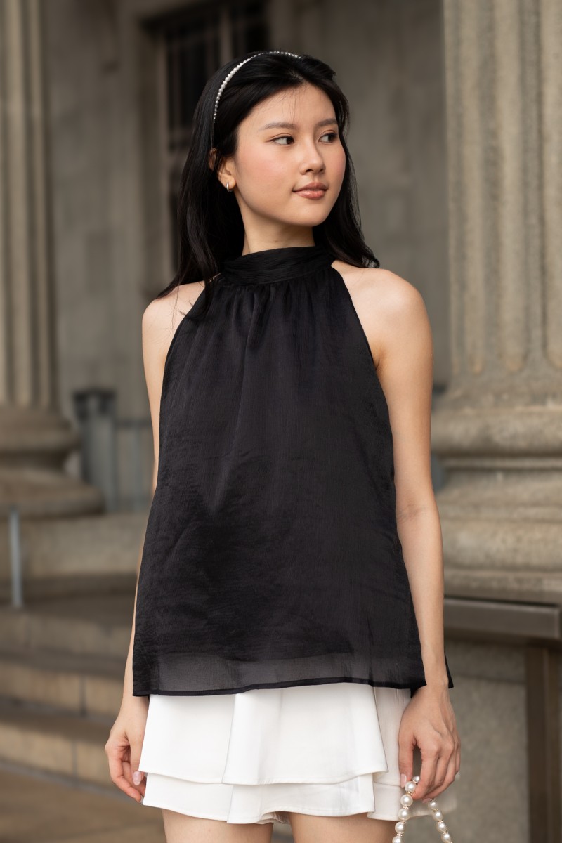 Amora Ribbon Top in Black