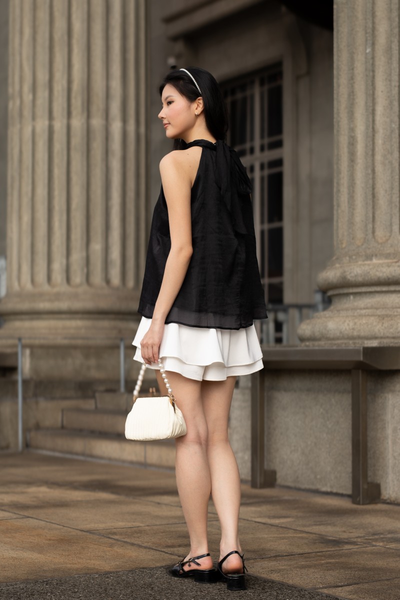 Amora Ribbon Top in Black