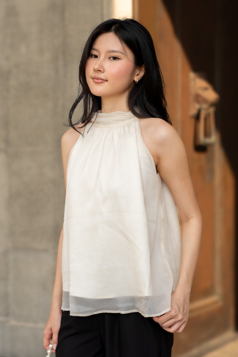 Amora Ribbon Top in Cream