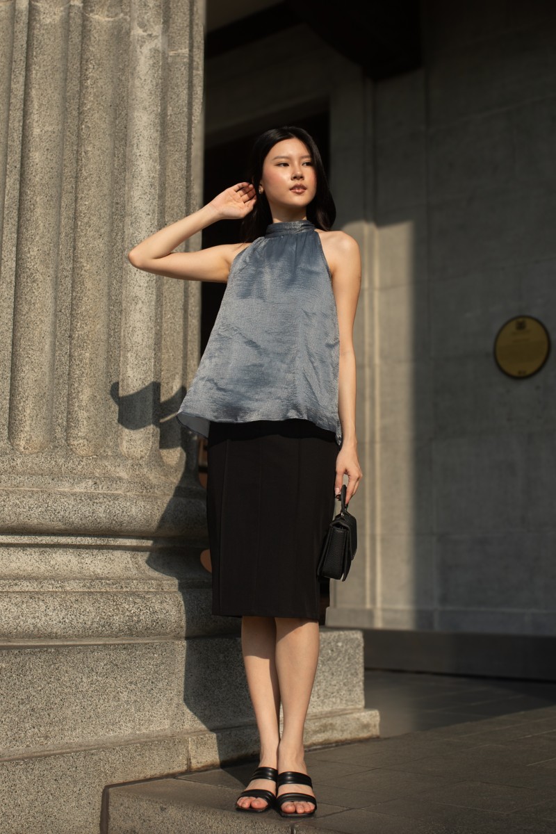 Amora Ribbon Top in Blue