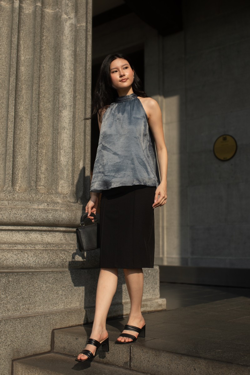 Amora Ribbon Top in Blue