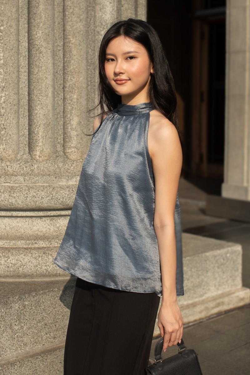 Amora Ribbon Top in Blue