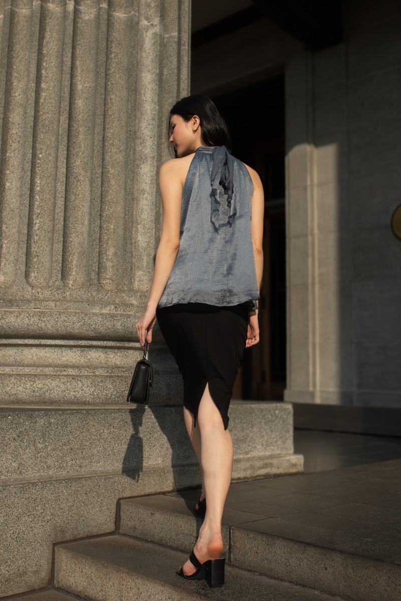 Amora Ribbon Top in Blue