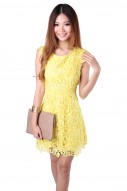 Lourdes Crochet Dress in Sunshine Yellow