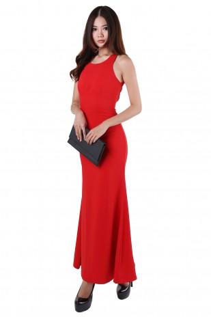 Florentine Maxi Dress in Red