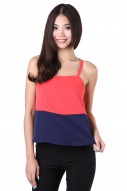 Isabel Colourblock Top in Coral