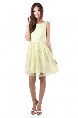 Pixie Floral Dress in Yellow
