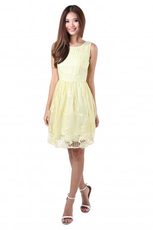 Pixie Floral Dress in Yellow