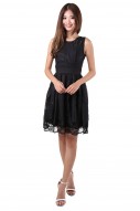 Pixie Floral Dress in Black