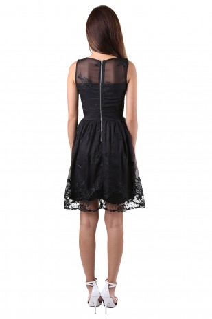 Pixie Floral Dress in Black