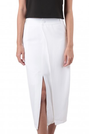 Jour Midi Skirt in White