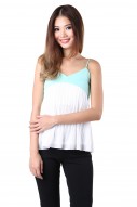 Helia Pleated Top in White