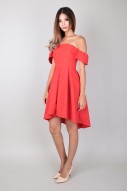 Preen High-Low Dress in Red