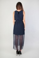 Darcy Pleated Dress in Navy