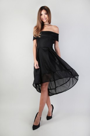 Rozel Off Shoulder Dress in Black