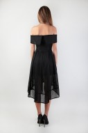 Rozel Off Shoulder Dress in Black