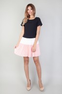 Daisy Pleated Dress in Navy